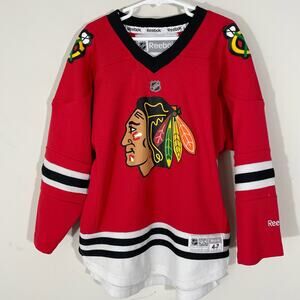 Reebok Chicago Blackhawks NHL Hockey Jersey Youth Size 4-7 Red Blank